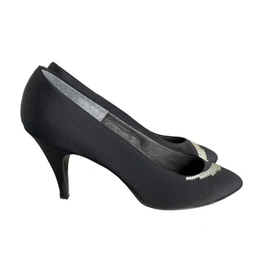 Eric’s Fashions Black Silk Vintage Heels